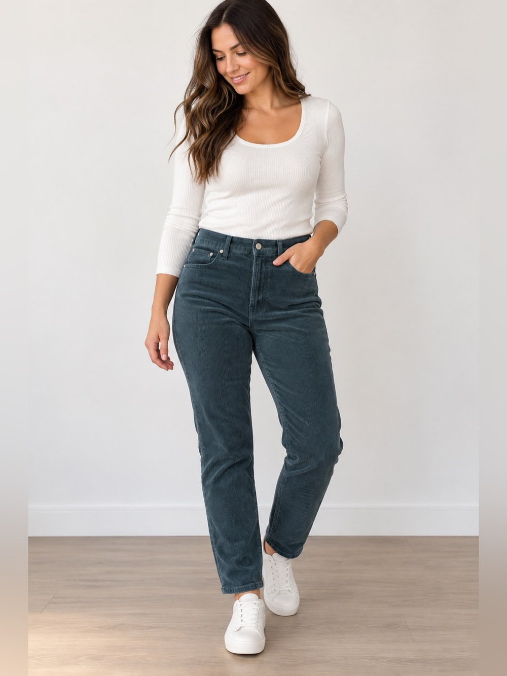 GAP High Rise Vintage Slim Corduroy Pants – Women’s 12 / 31R – Dark Teal